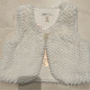 Hatley Cream Fuzzy Kids Vest Sz 18-24 mo
